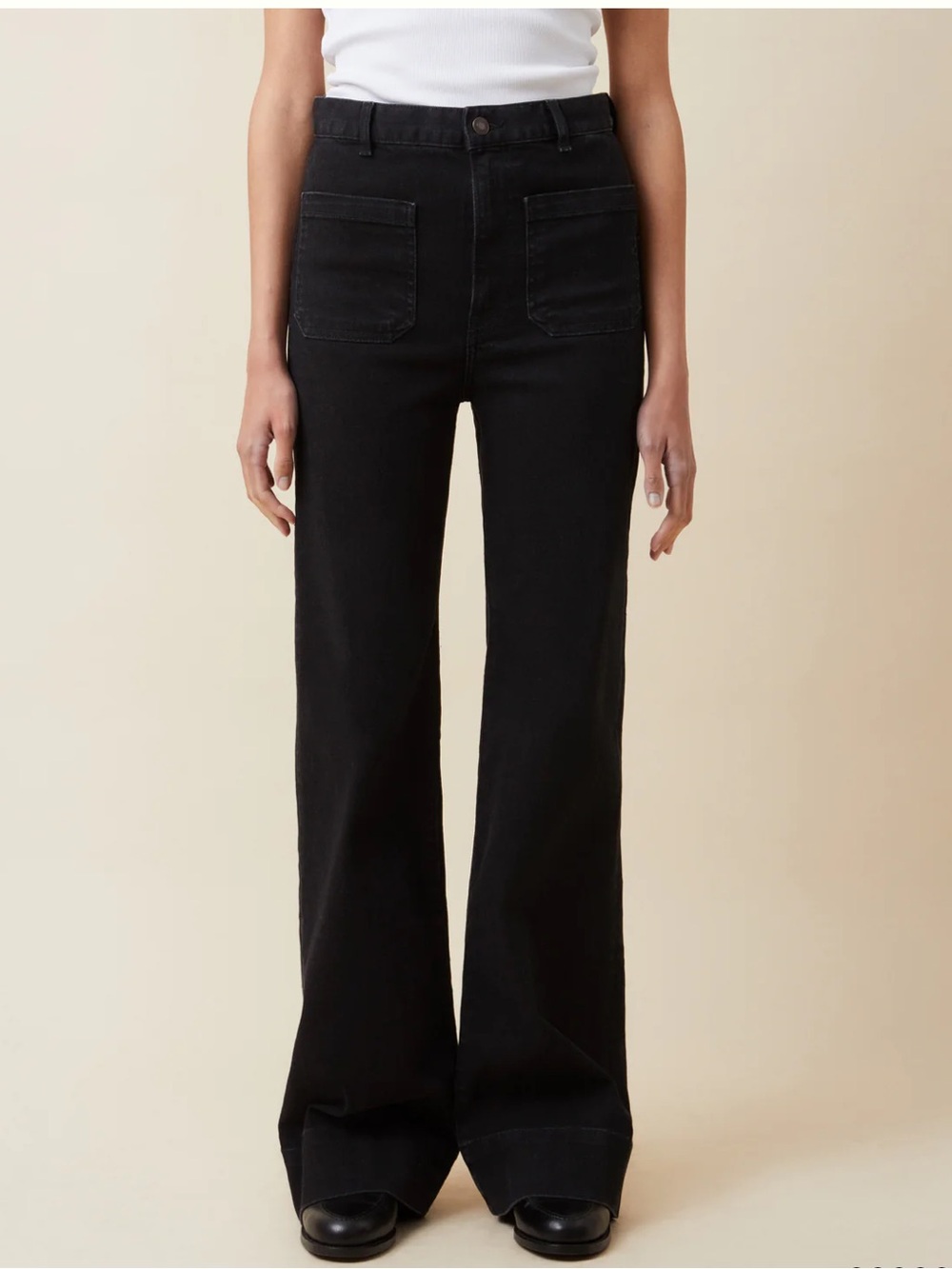 JEANERICA St Monica Black 2 Weeks High-Rise Wide-Leg Women's Jeans Size 29